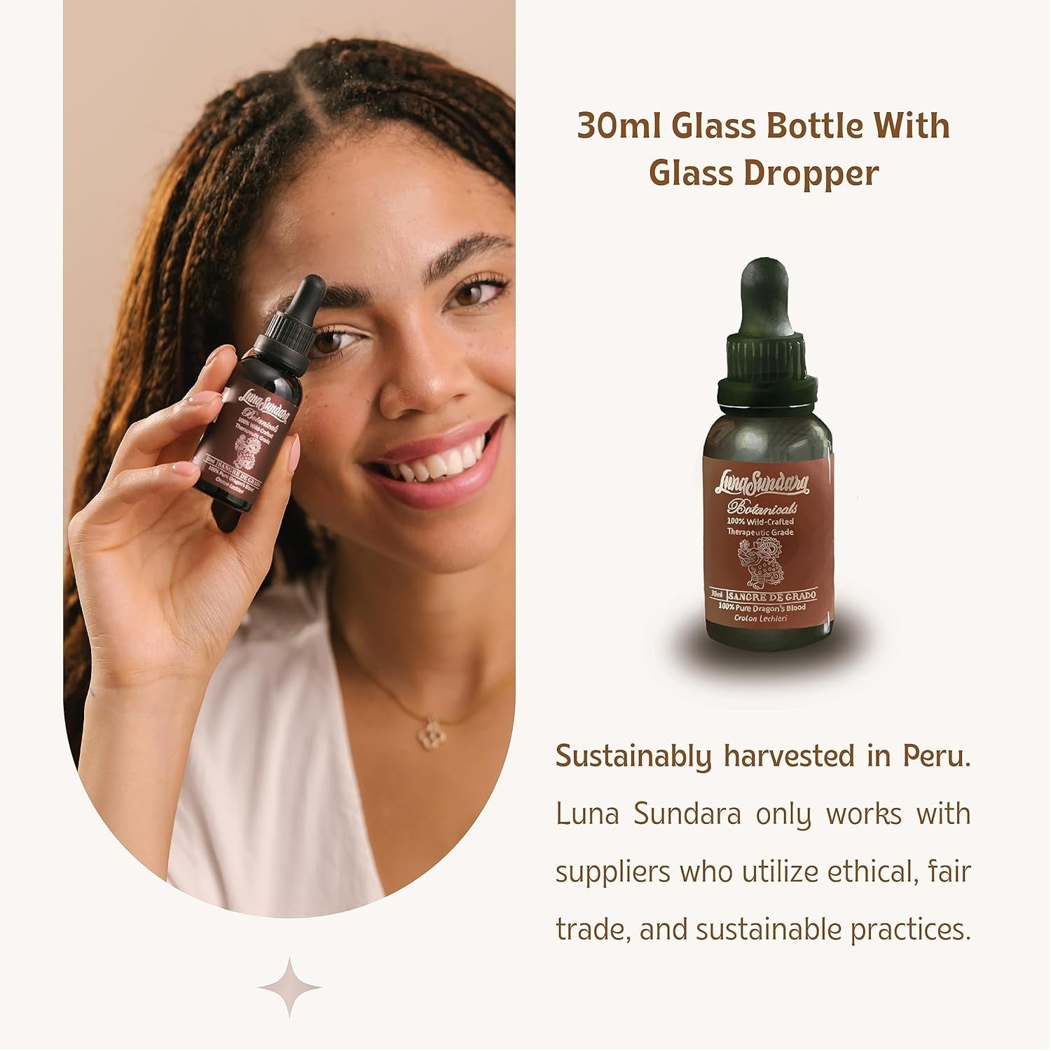 Luna Sundara Dragon’S Blood Resin Liquid 1 Oz, 100% Pure Sangre De Grado (Croton Lechleri) from Peru, No Alcohol, No Additives