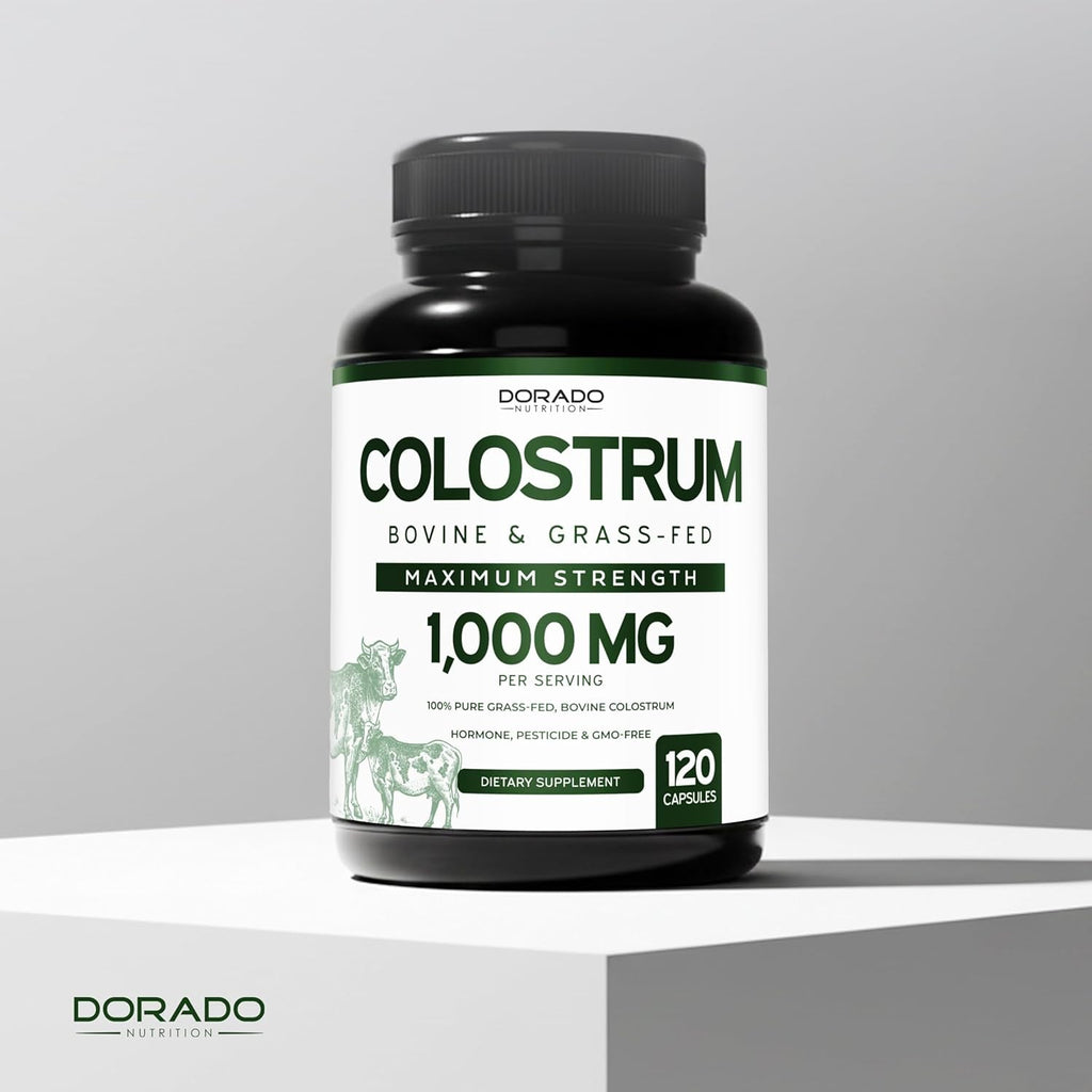 Colostrum Supplement (120 Count) 1000Mg per Serving (Bovine Colostrum Capsules from First Milking Only, Std. to Contain 20% Igg Immunoglobulins) - Grass Fed, No Fillers, Third Party Tested - USA Made