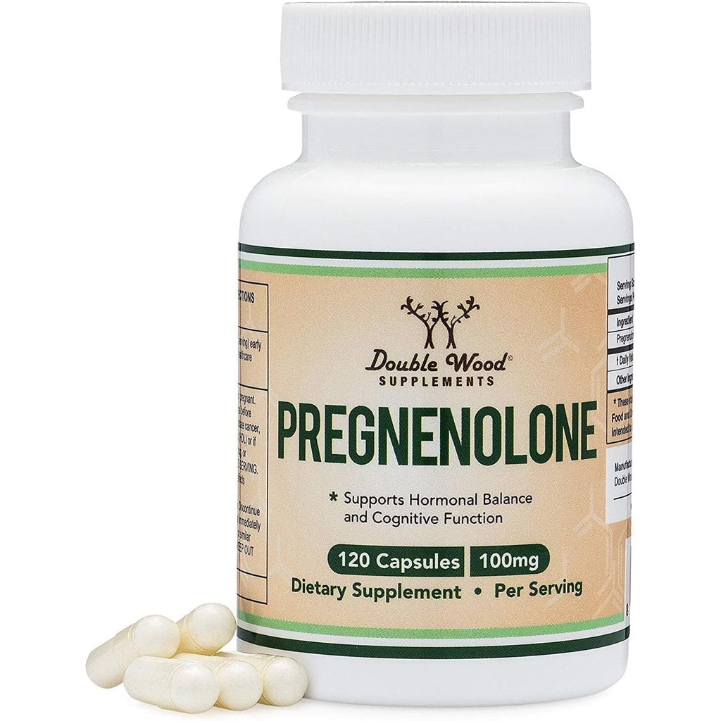 Pregnenolone 100Mg per Serving (Converted to Progesterone to Boost Progesterone Levels) - Third Party Tested - 120 Capsules (50Mg per Capsule) Non-Gmo by Double Wood