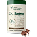 Great Lakes Wellness Collagen Peptides Powder for Skin, Hair, Nails, Joints & Digestion - Chocolate Flavored - Quick Dissolve Hydrolyzed, Non-Gmo, Kosher - 10 Oz