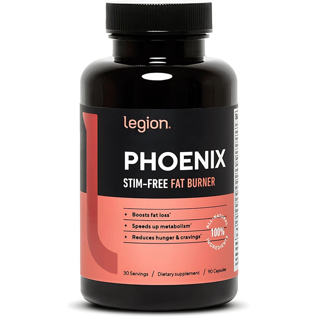 LEGION Phoenix Thermogenic Fat Burners & Weight Loss Pills - 30 Servings, 90 Capsules (Caffeine Free)