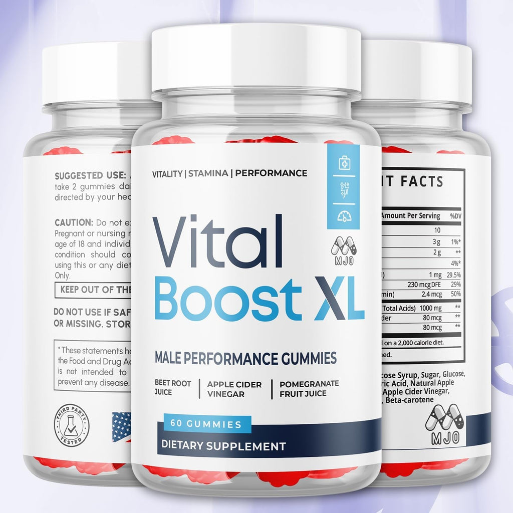 Vital Boost XL Gummies, Official Vitalboost X L Gummys for Men with All Natural Ingredients, Vital Boost XL Advanced Health & Wellness Support with Premium Active Lifestyle Vitamins (60 Gummies)