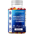 Vitamatic Probiotic Sugar Free Gummies for Men and Women – 5 Billion Cfus Digestive, Immune & Gut Health Support – Gluten Free