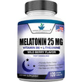 Melatonin 25Mg per One Tablet, 120 Chewable Tablet with L-Theanine & Vitamin B-6, Supports Healthy Sleep Cycle , Promotes Calming & Restful Sleep, Vegan, NON GMO, Made in USA