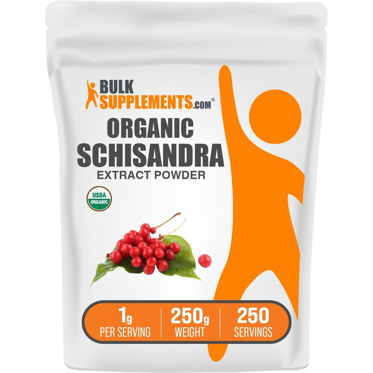 Bulksupplements.Com Organic Schisandra Extract Powder - Schisandra Supplement, from Schisandra Berries, Herbal Supplement - Gluten Free - 1G per Serving, 250G (8.8 Oz) (Pack of 1)