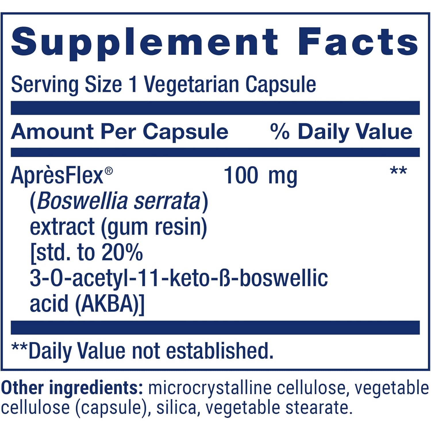 Life Extension 5-LOX Inhibitor with Aprèsflex®, 100 Mg, Standardized Boswellia Serrata Extract, Promotes Joint, Cell & Arterial Health, Gluten-Free, Non-Gmo, Vegetarian, 60 Capsules