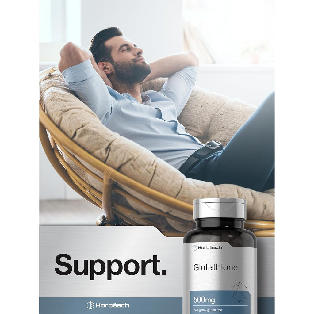 Horbäach Glutathione 500Mg | 60 Capsules | Reduced Form | Non-Gmo & Gluten Free Supplement