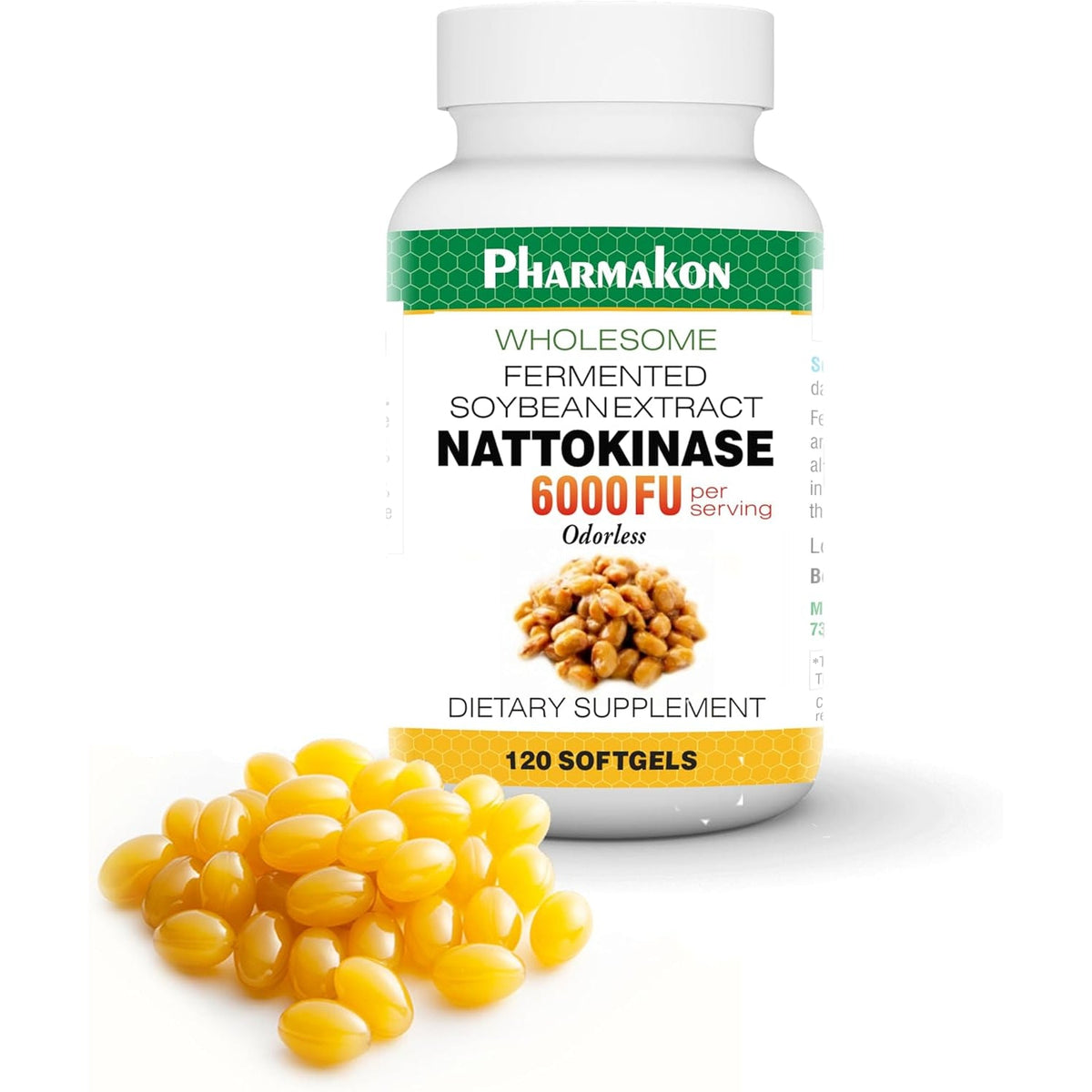 PHARMAKON Natural Nattokinase Fermented Soybean Extract, 6000 Fus per Serving