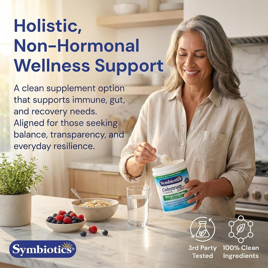 Symbiotics Colostrum plus Powder 21 Oz Immune & Muscle Recovery Support, 25% Igg Immunoglobulins, Gut Health & Training Resilience, Unflavored, Gluten Free - 21 Oz