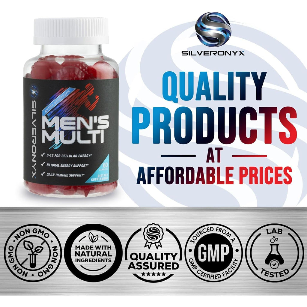 Multivitamin for Men - Complete Daily Mens Multivitamin Gummies with Vitamin D, B Vitamins, Zinc & More - Energy, Memory, Focus & Immune Health Support - 13 Essential Vitamins & Minerals - 60 Capsules