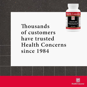 Health Concerns Clear Air - Cough & Phlegm Support Supplement - Marshmallow, Apricot, Bitter Orange, Garlic, Skullcap & More - Increases Oxygen Capacity & Reduces Mucus - 90 Capsules