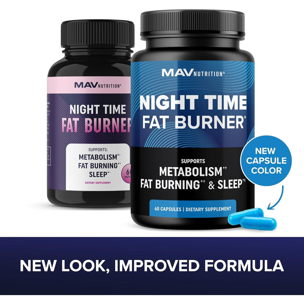 Night Time Fat Burner for Weight Loss Support & Sleep Aid | Appetite Suppressant, Carb Blocker, Overnight Metabolism Booster for Stomach Fat Burner & Night Shred with Melatonin | Non-Gmo, Vegan 60Ct