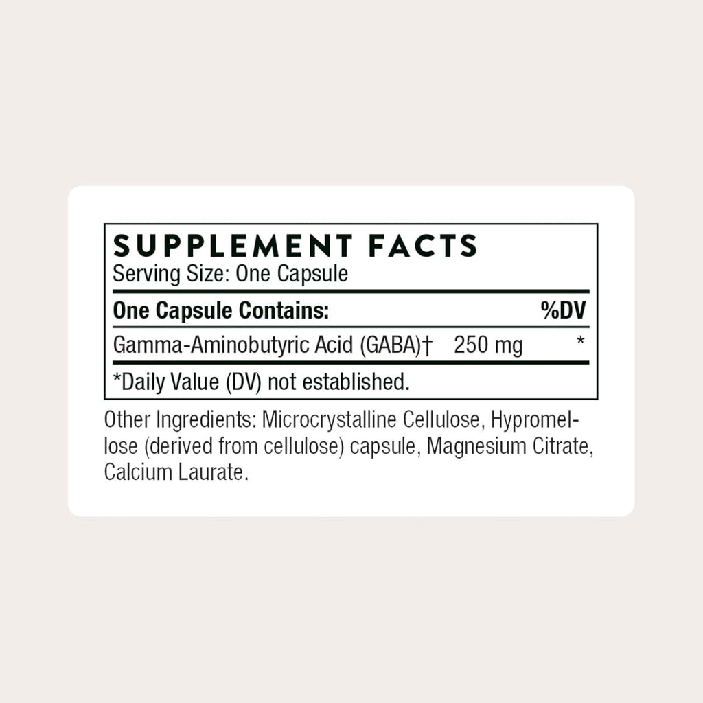 THORNE - Pharmagaba-250 - GABA Supplement - 250 Mg Natural Source Gamma-Aminobutyric Acid - Promotes a Calm, Relaxed, Focused State of Mind* - 60 Capsules