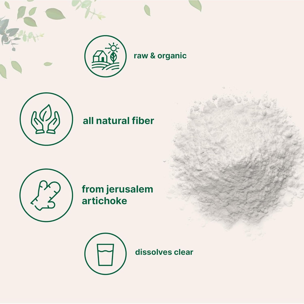 Micro Ingredients Organic Inulin FOS Fiber Powder, 2.2 Lbs | Quick Water-Soluble Prebiotic | Natural Fiber for Smoothies & Drinks | Vegan Friendly, Dissolves Clear