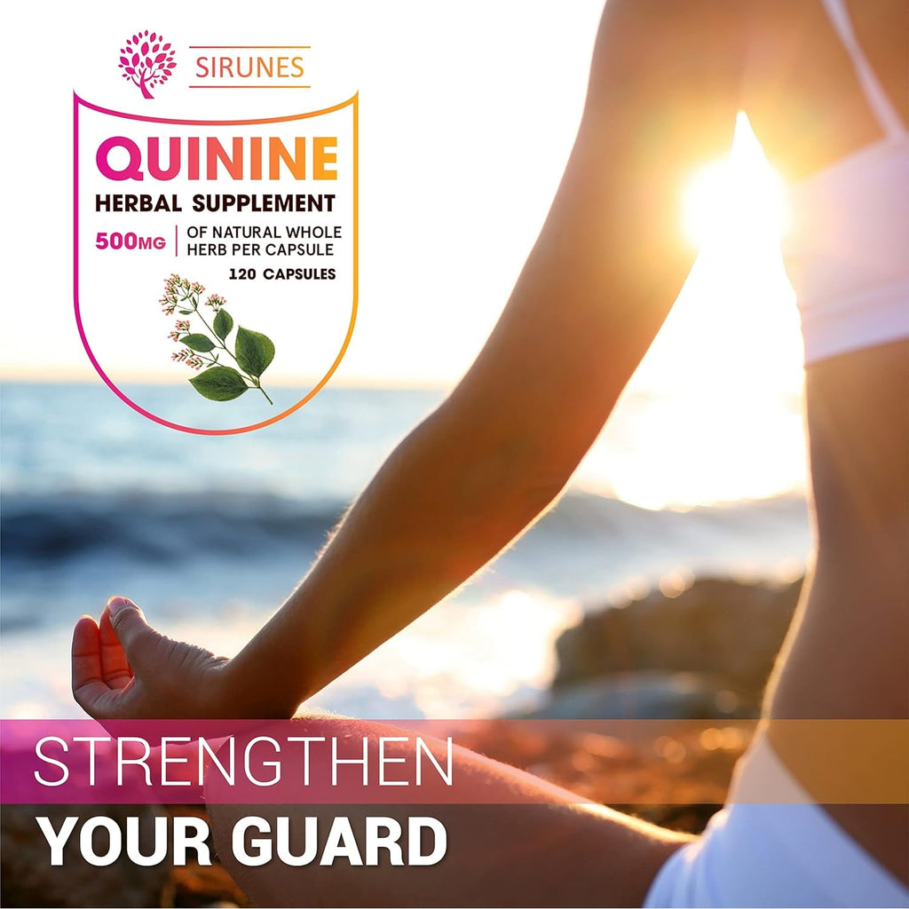 Leg Cramps Relief Quinine Capsules – Natural Cinchona Bark Supplement for Cramp Defense & Digestive Health – 500 Mg Quinine Pills, 120 Tablets, Non-Gmo, Gluten-Free