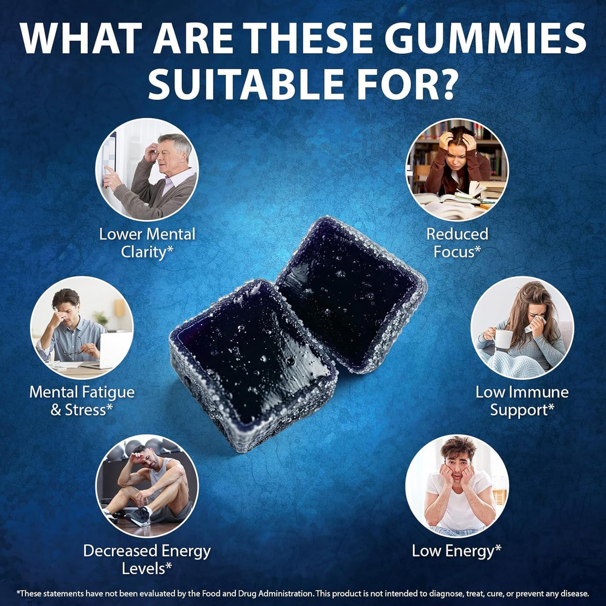 Methylene Blue Gummies 5Mg per Serving, Supports Cognitive Function, Cellular Energy, Mental Focus, Antioxidant Activity, 99.9% Pure | 30 Gummies