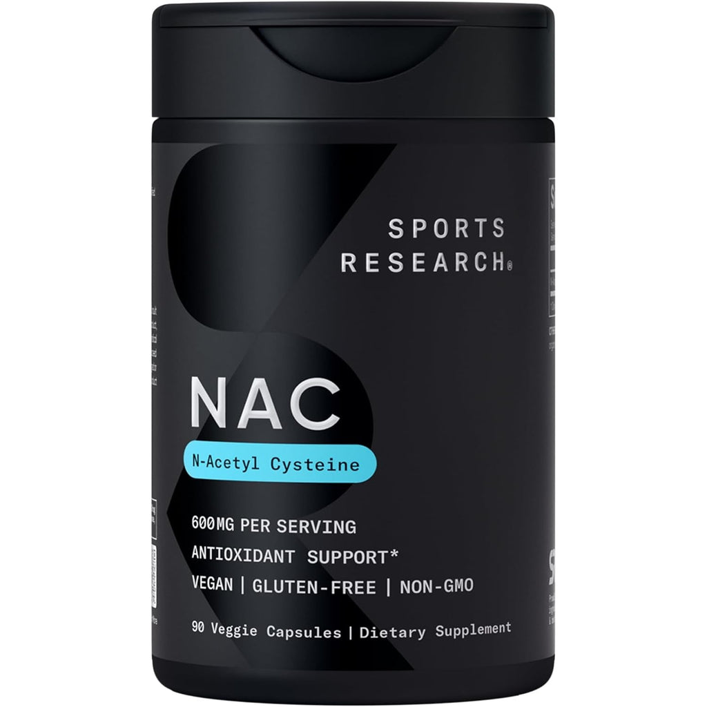 Sports Research Vegan NAC Supplement (N-Acetyl Cysteine) 600 Mg - Supports Antioxidant Activity - NAC 600 Mg - Non-Gmo - 90 Capsules for Adults Daily Use