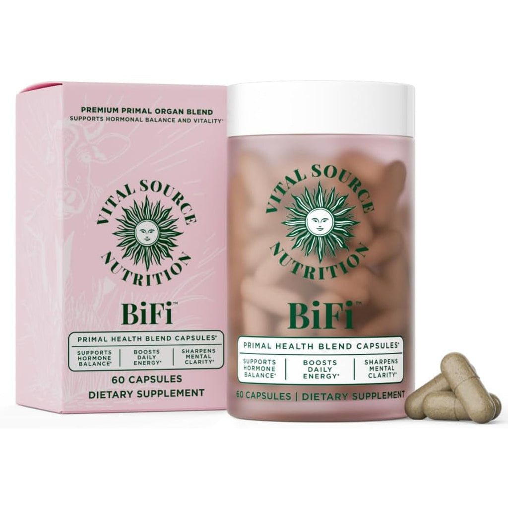 Vital Source Nutrition - Bifi Capsules - Beef Organ Primal Blend - Premium Ancestral Supplements for Women - Supports Hormone Health, Energy, & Stamina - Daily Vitality - No Artificial Ingredients