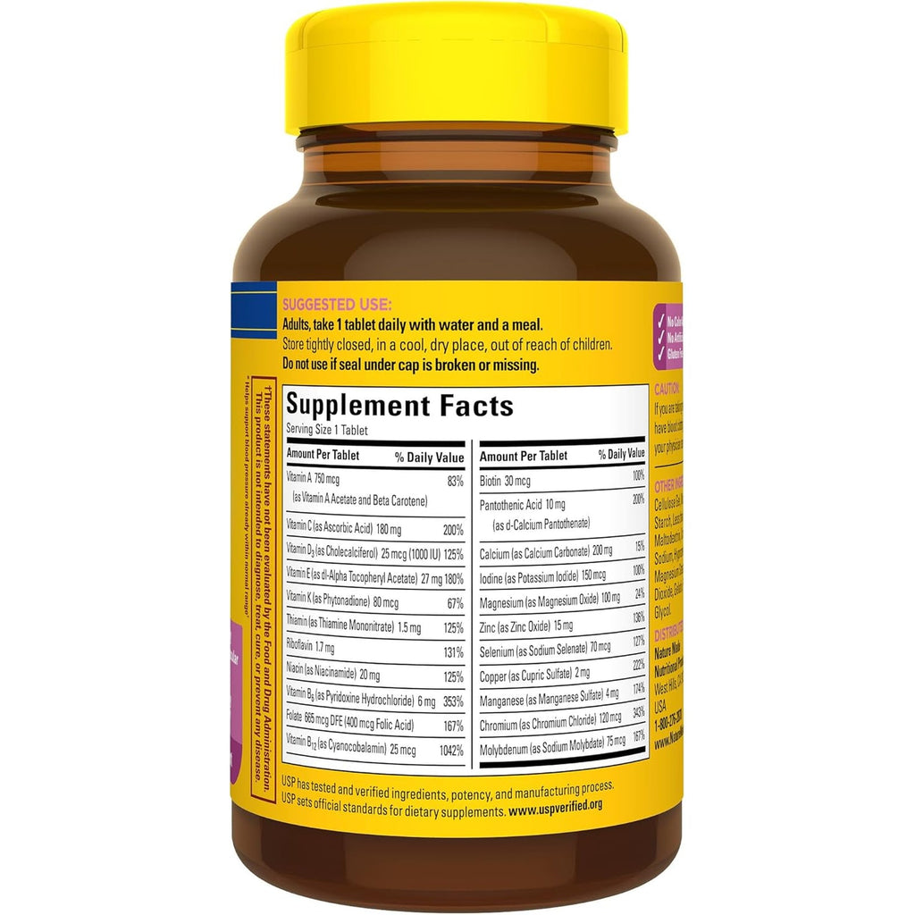 Nature Made Multivitamin for Women 50+ No Iron, Multivitamins for Women 50 Plus, Daily Nutritional Support, Nature Made Multi Vitamins, 90 Tablets, 90 Day Supply