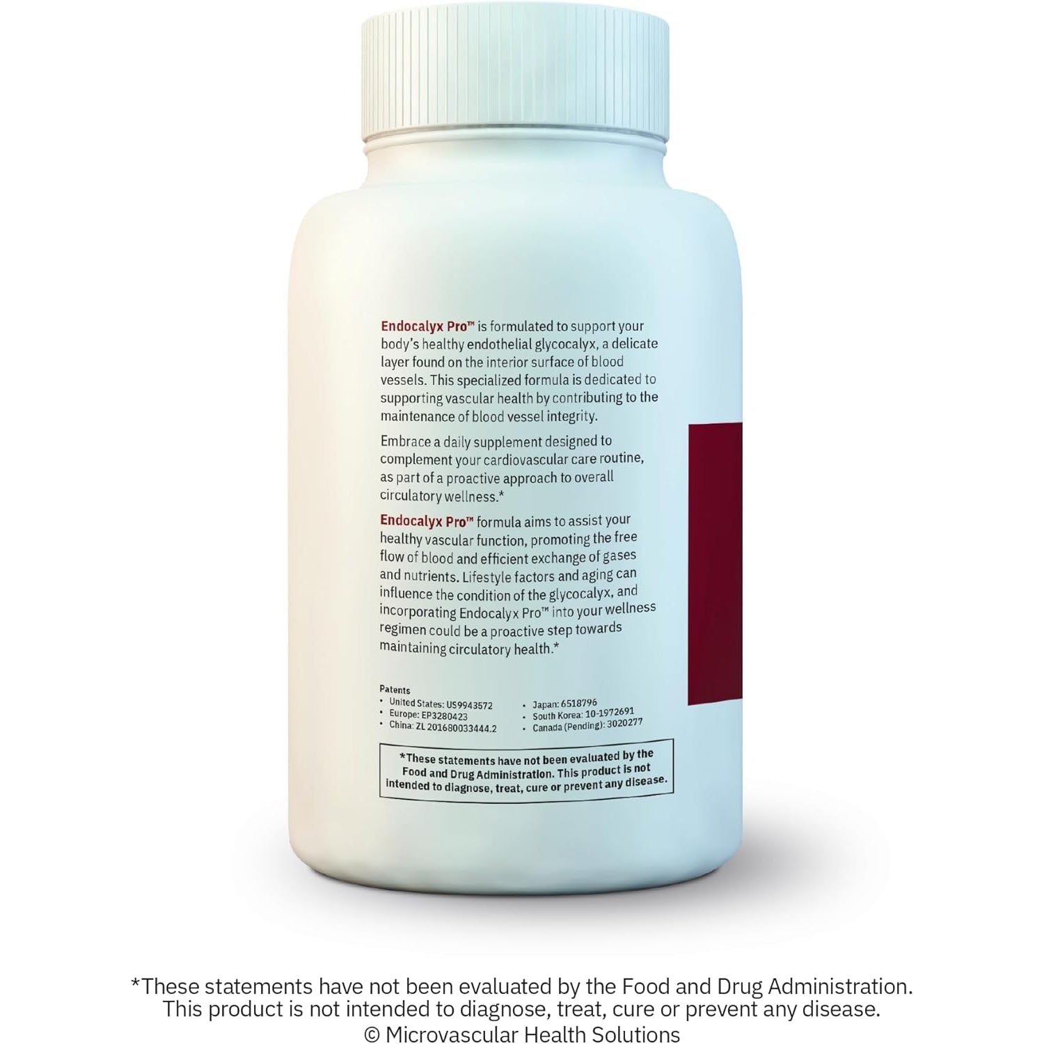 Endocalyx Pro Supplement – Endothelial Glycocalyx Support 120 Capsules - Vascular & Microcirculation Health – Clinically-Studied – Patented – Supports Nitric Oxide Functions