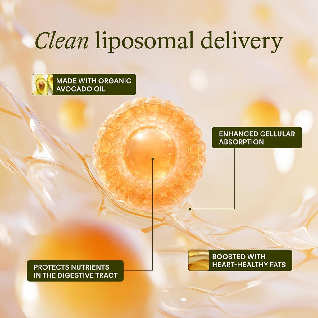 Immunity - 6-In-1 Liposomal Vitamin C Packets, Zinc, D3 + K2, Quercetin, Bee Propolis & Avocado Oil - Antioxidant Liquid Supplement for Immunity, Skin & Bone* - 30 Pouches