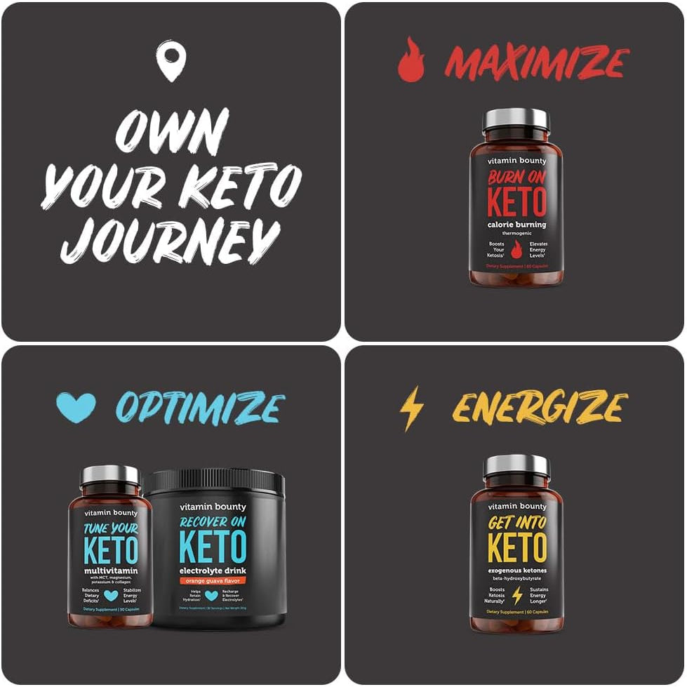Vitamin Bounty Premium Raspberry Ketones Supplement - Keto Pills for Weight Loss - Promotes Ketosis & Metabolism Support - Keto Diet Aid - Energy Boost for Women & Men - 60 Capsules