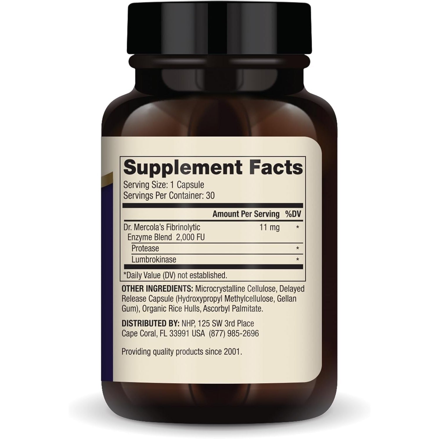 Dr. Mercola Lumbrokinase Enzymes - Delayed Release Formula - Dietary Supplement for Cardiovascular & Energy Support - Non-Gmo, Gluten-Free & Soy-Free - 30 Capsules (30 Servings)