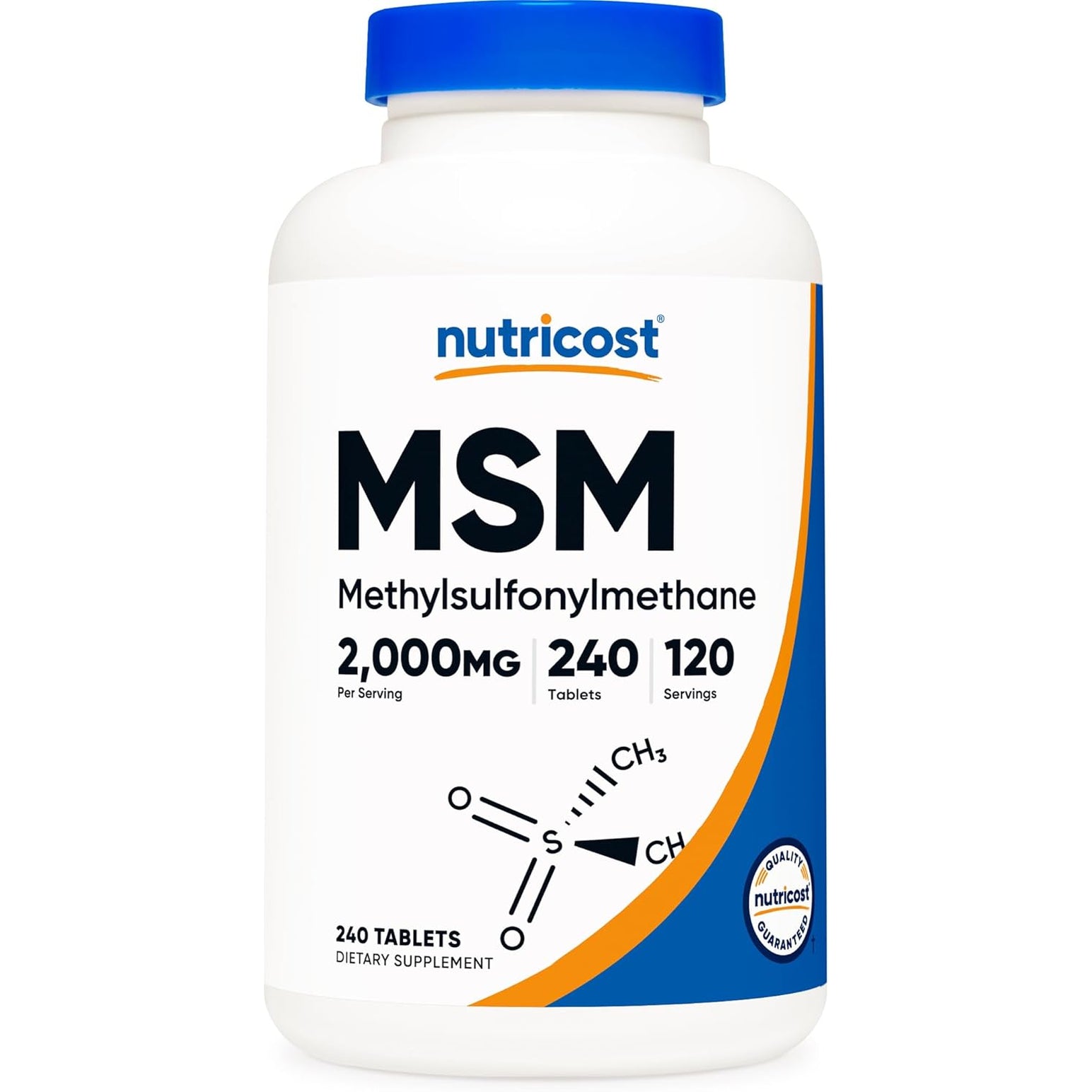 Nutricost MSM Tablets (Methylsulfonylmethane) 2000Mg per Serving, 120 Servings, 240 Tablets - Non-Gmo and Gluten Free