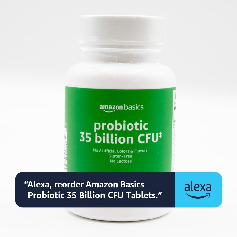 Amazon Basics Probiotic 35 Billion CFU, 8 Probiotic Strains with Prebiotic Blend, Supports Healthy Digestion, 30 Vegetarian Capsules, 1 Month Supply (Previously Solimo)