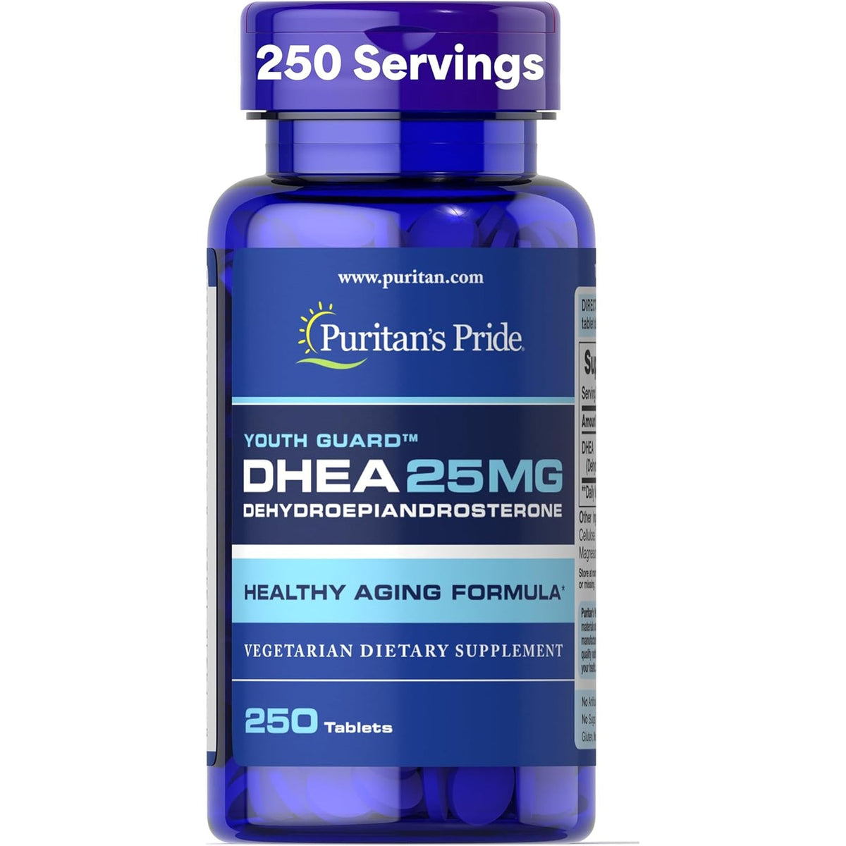 Puritan'S Pride Youth Guard™ DHEA for Women and Men 25Mg, Dietary Supplement Forhealthy Aging, 250 Tablets