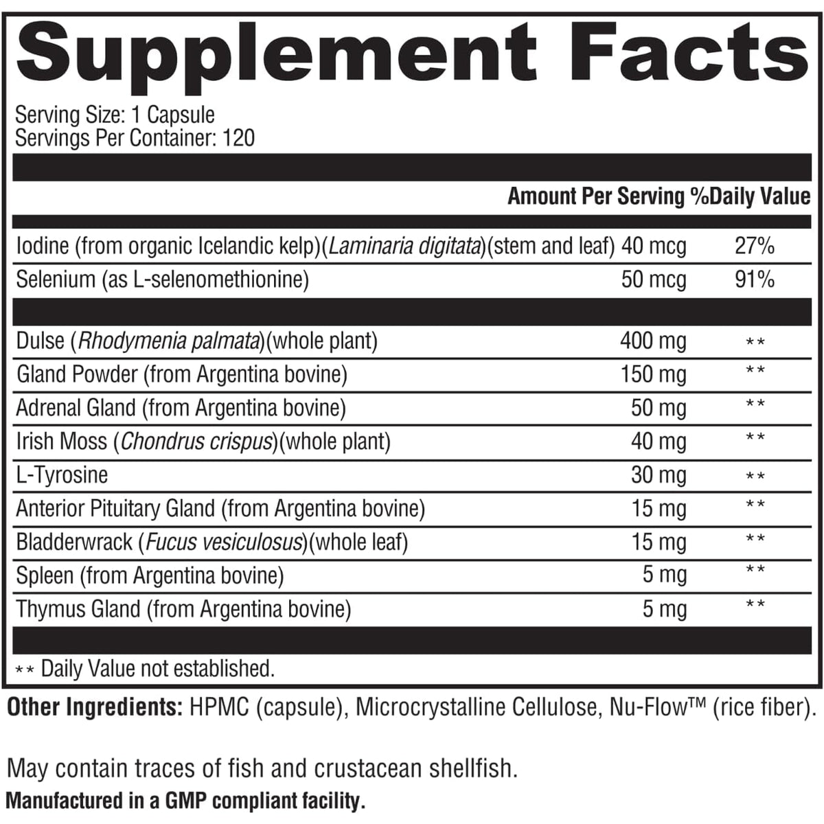 Dr. Westin Childs - Thyroid Glandular+ Freeze Dried, Grass-Fed Bovine Thyroid Support & Endocrine Health Supplement - L-Tyrosine, Selenium, Iodine 120 Ct
