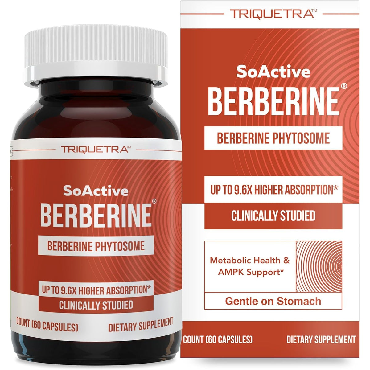 Soactive Berberine 550Mg: 9.6X Higher Absorption, Clinically Studied, Optimized Phytosome | Supports Metabolism & AMPK Activation | Non-Gmo, Soy-Free | Clinically Validated Dose | 60 Servings