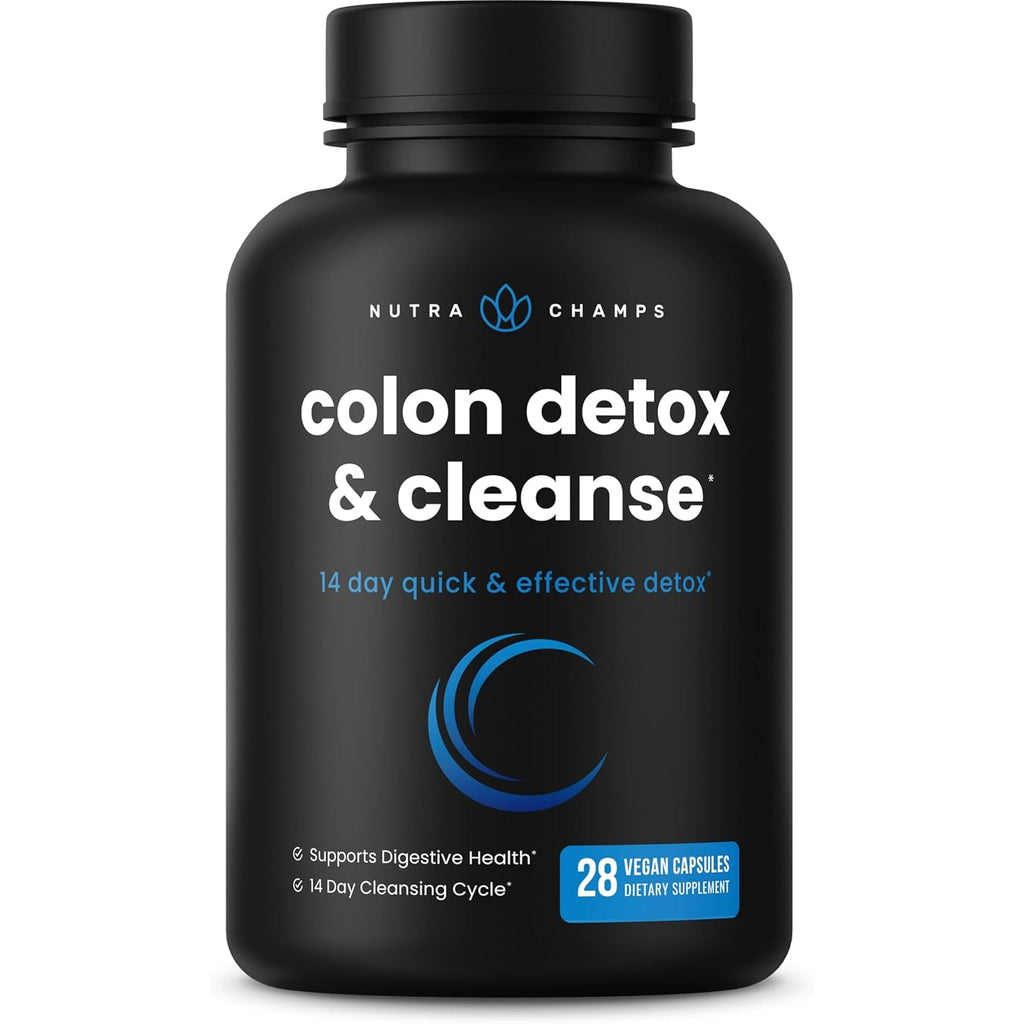 Nutrachamps Colon Cleanse & Detox for Weight Loss [14 Day Quick Cleanser] Safe & Effective Formula with Probiotic & Digestive Enzymes for Constipation Relief