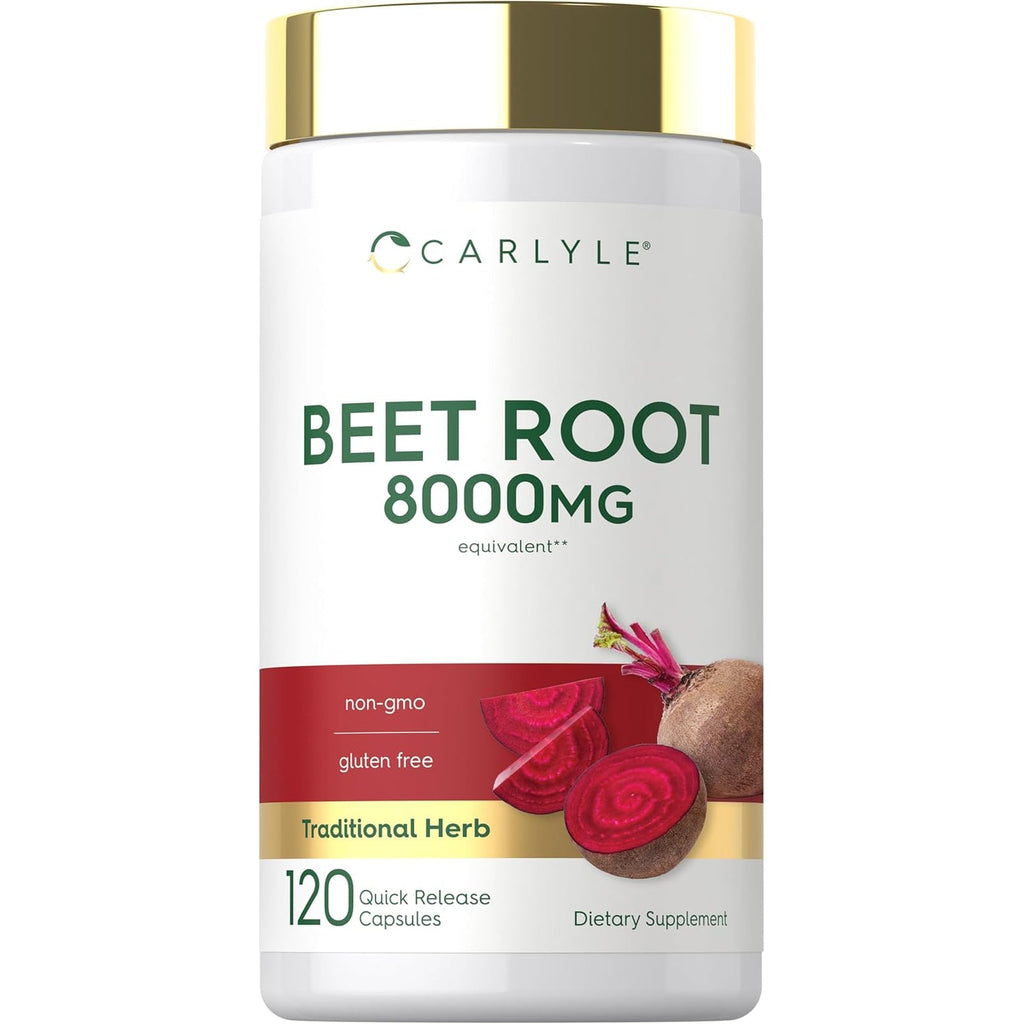 Carlyle Beet Root Capsules | 120 Count | Quick Release Capsules | Non-Gmo and Gluten Free Supplement