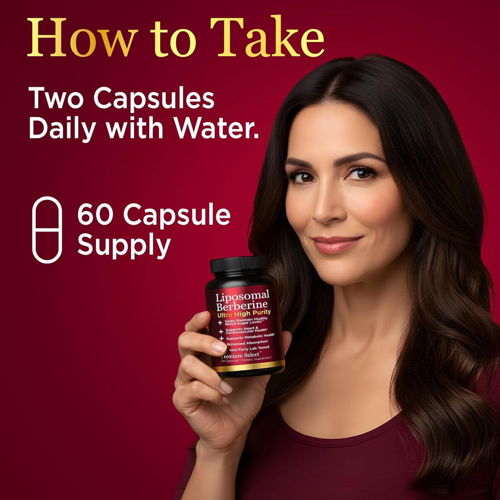 Liposomal Berberine HCL Capsules Supplement for Men and Women - 60 Capsules, 30 Servings - Third Party Tested, Made in USA
