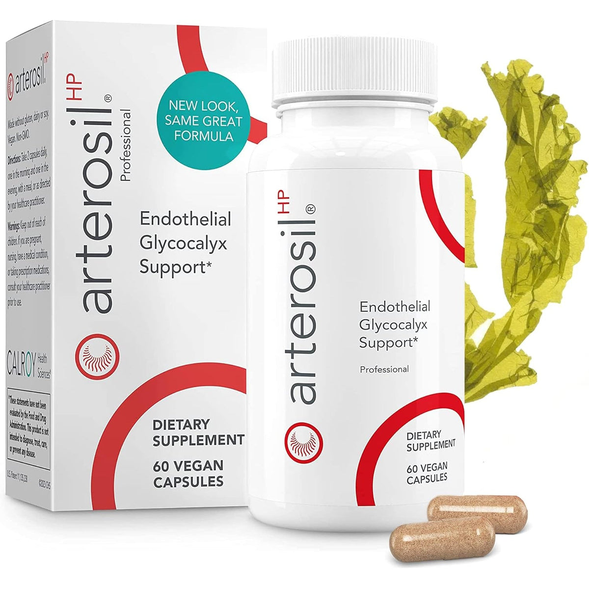 Calroy Health Sciences Arterosil HP Professional - Endothelial Glycocalyx Support - Heart Health Support - Artery Health Support - Circulation Support – Monitumrs® Rhamnan Sulfate - Monostroma Nitidum