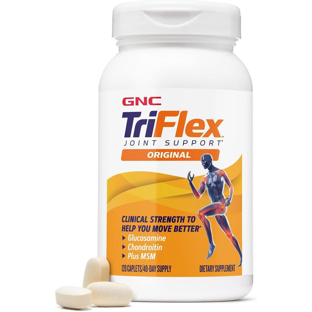 GNC Triflex, Joint, Bone & Cartilage Health Supplement, Clinical Strength Glucosamine & Chondroitin, MSM, Supports Mobility, Flexibility & Comfort, 120 Caplets