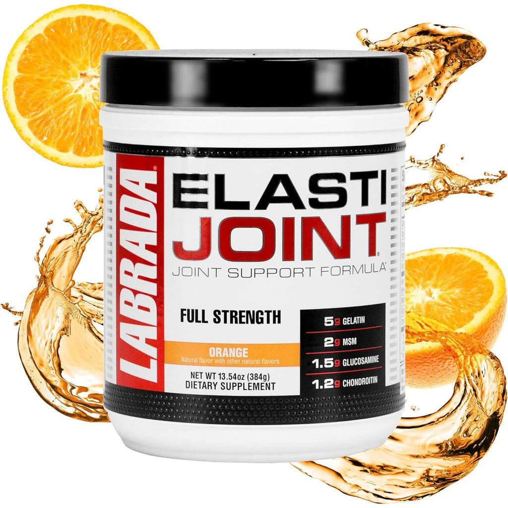 Labrada Nutrition Elastijoint, Orange Flavor,Glucosamine Joint Support Supplement Powder for Men & Women, Joint Relief & Bone Health Supplement with MSM, Glucosamine Chondroitin MSM Gluten-Free