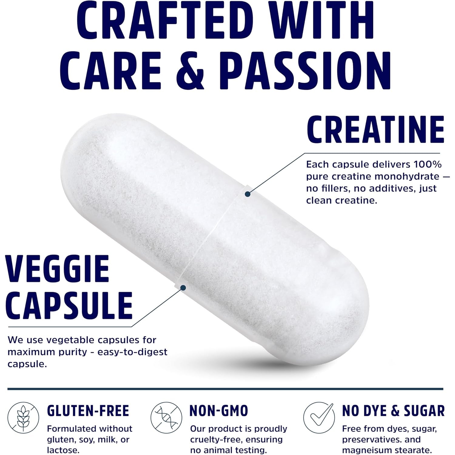Creatine Monohydrate Capsules 5G | 60 Servings | Vegan | 4 Caps per Serving | Micronized Creatine Pills 5000Mg | 240 Capsules | Creatine Pills for Men & Women | 2 Months Supply | Made without Fillers