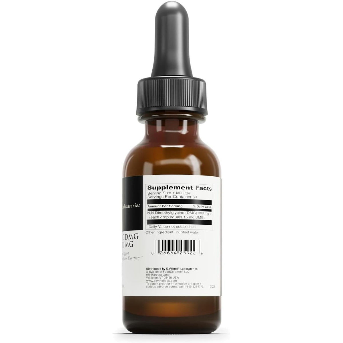 DAVINCI Labs Gluconic DMG Liquid 300Mg - Helps Support Immune System, Muscle Function, Heart Health & Brain Health* - 2 Fl Oz (60 Servings)