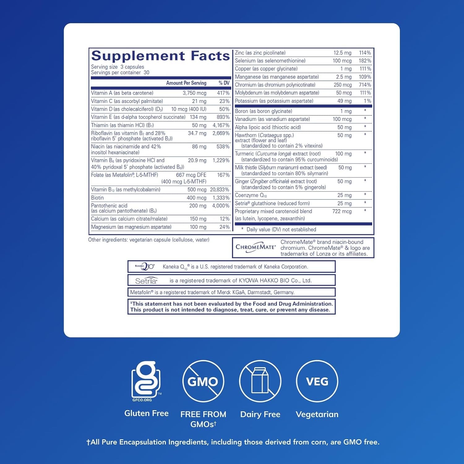 Pure Encapsulations Ultranutrient - Minerals & Multivitamins - Supports Liver & Heart Health* - Supplement for Antioxidants - with Vitamin C, Coq10 - Non-Gmo * Gluten-Free - 90 Capsules