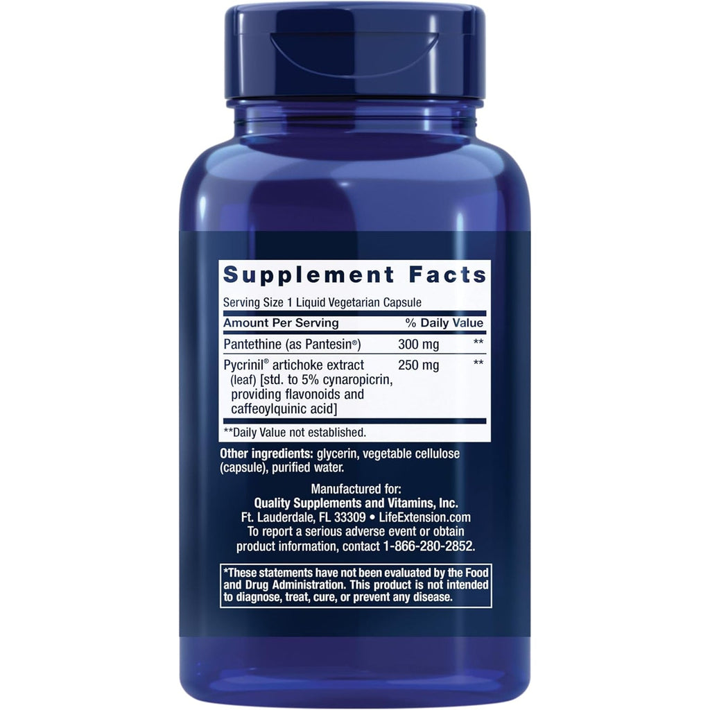 Life Extension Chol-Support™, Helps Maintain Already Healthy Cholesterol, Heart Health, Artichoke Leaf Extract, Vitamin B5 Pantethine, Gluten-Free, Non-Gmo, Vegetarian, 60 Capsules