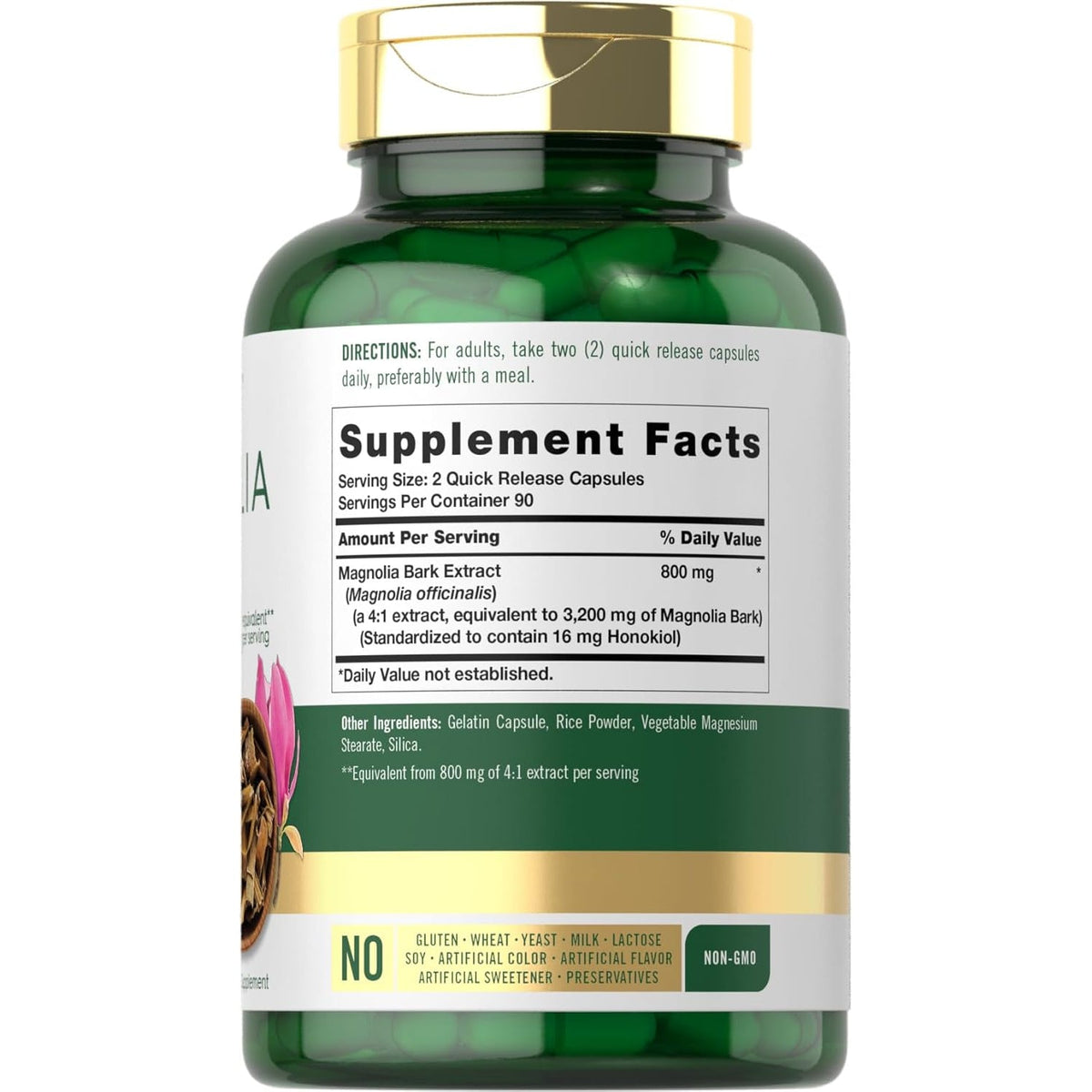 Carlyle Magnolia Bark | 180 Powder Capsules | Herbal Extract Supplement | Non-Gmo, Gluten Free