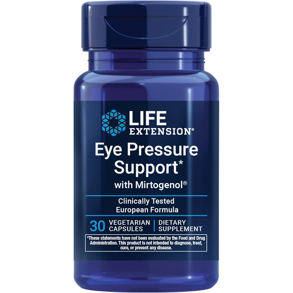 Life Extension Eye Pressure Support with Mirtogenol - Eye Health Supplement for Healthy Eye Pressure - with French Maritime Pine Bark – Gluten-Free, Vegetarian, Non-Gmo - 30 Capsules