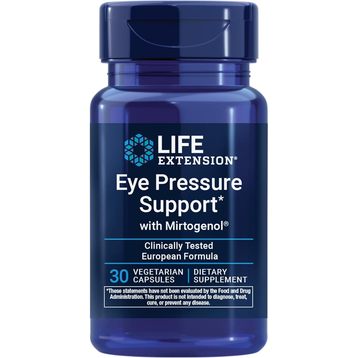 Life Extension Eye Pressure Support with Mirtogenol - Eye Health Supplement for Healthy Eye Pressure - with French Maritime Pine Bark – Gluten-Free, Vegetarian, Non-Gmo - 30 Capsules