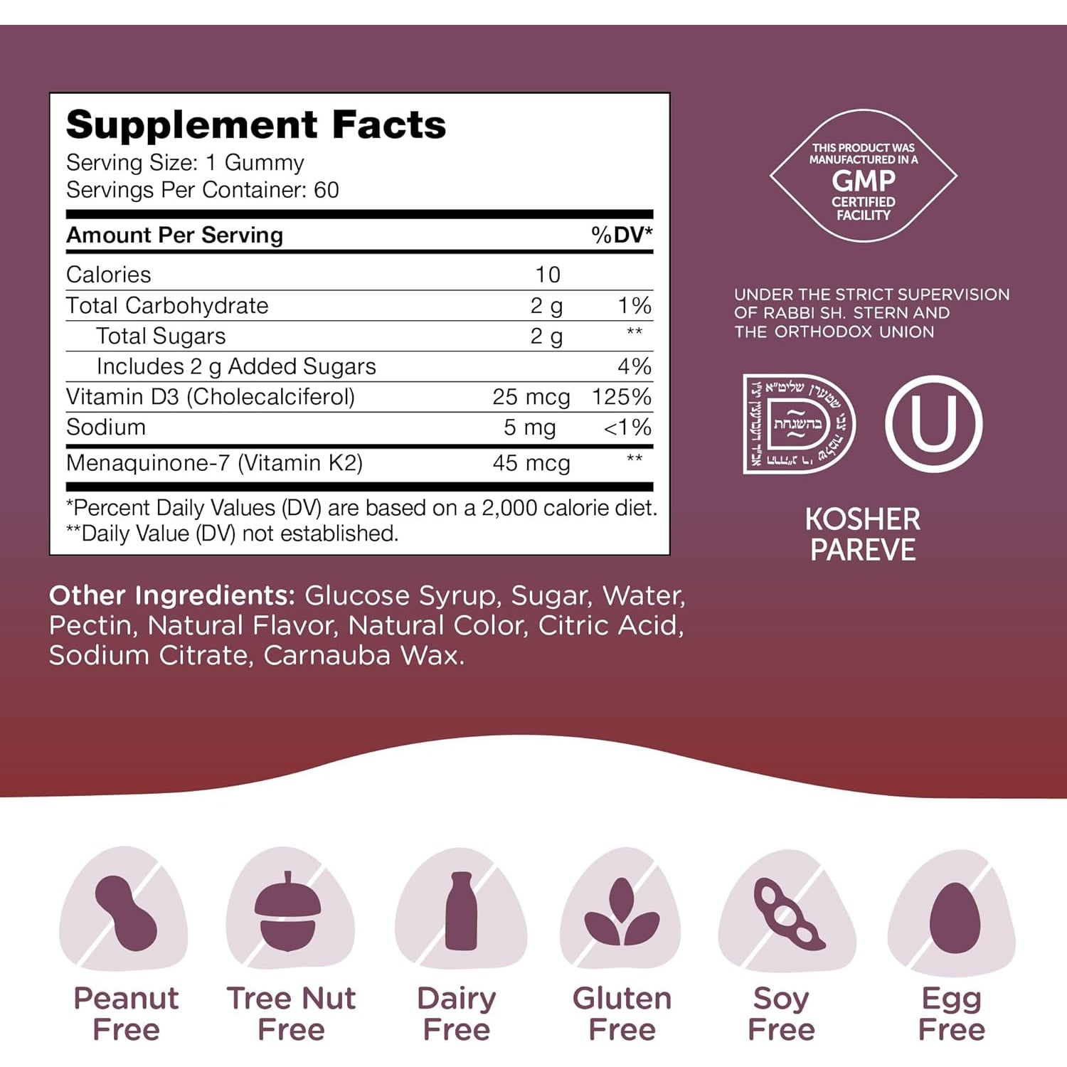 Zahler Chapter One Vitamin D3 & K2 Gummies - Immune & Bone Health Support Supplement - Cholecalciferol D3 & MK7 K2 - Bioavailable Vitamin D - Kosher, Gluten-Free & Non-Gmo - 60 Gummies