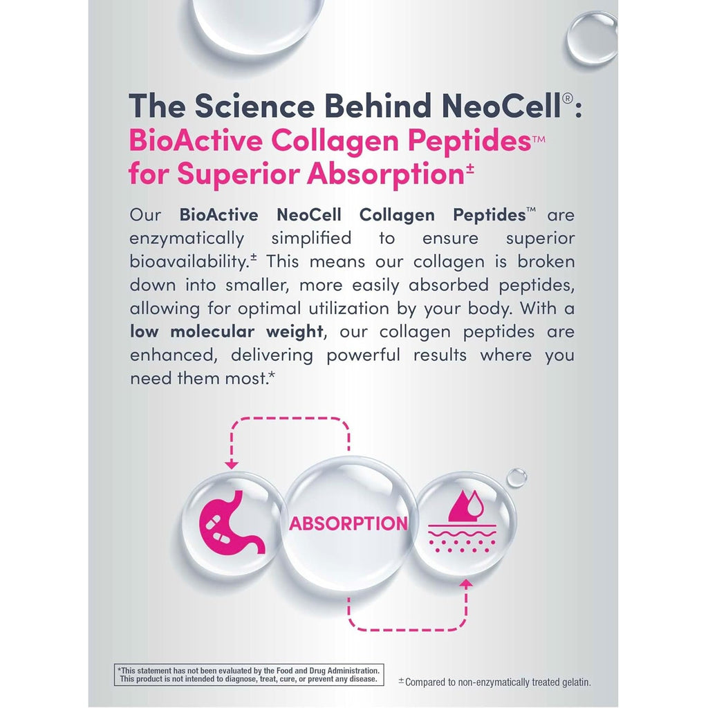 Neocell Collagen Peptides Pills | 270 Caplets | with Vitamin C and Biotin | Grass Fed Bovine | Hair, Skin, & Nails | for Women and Men