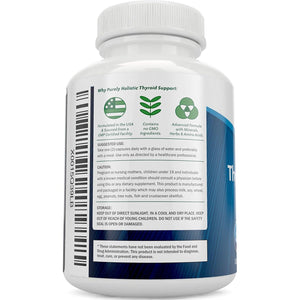 Thyroid Support | Iodine Supplement with Zinc, Selenium, L-Tyrosine & Vitamin B12 | Supports Energy Production & Cellular Health | Thyroid Support for Women & Men | Non-Gmo | 120 Ct (2-Month Supply)