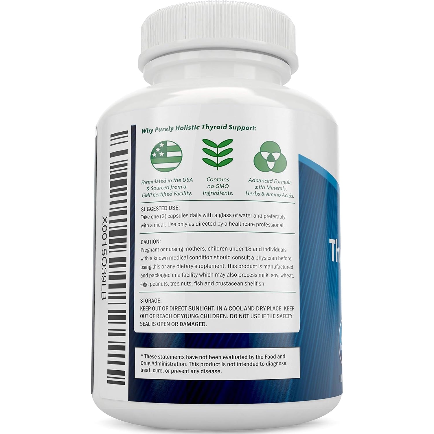 Thyroid Support | Iodine Supplement with Zinc, Selenium, L-Tyrosine & Vitamin B12 | Supports Energy Production & Cellular Health | Thyroid Support for Women & Men | Non-Gmo | 120 Ct (2-Month Supply)