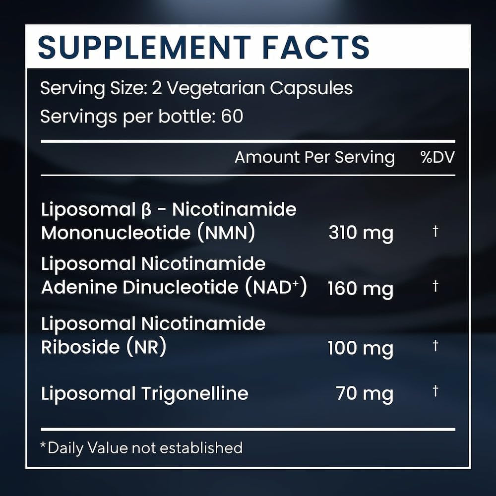 Renue by Science NAD+ Complete | 120 Liposomal NAD Supplement Capsules with NMN, NR & Trigonelline - 310Mg NMN & 160Mg NAD per Serving | Bioavailable Formula for Increased Absorption | Made in the USA
